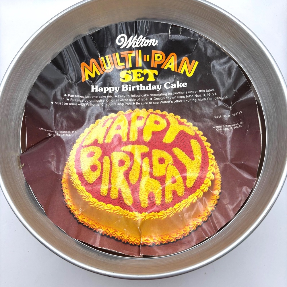 Vintage 1976 Wilton Happy Birthday Multi-Pan Set Cake Pan Insert 2105-6113
